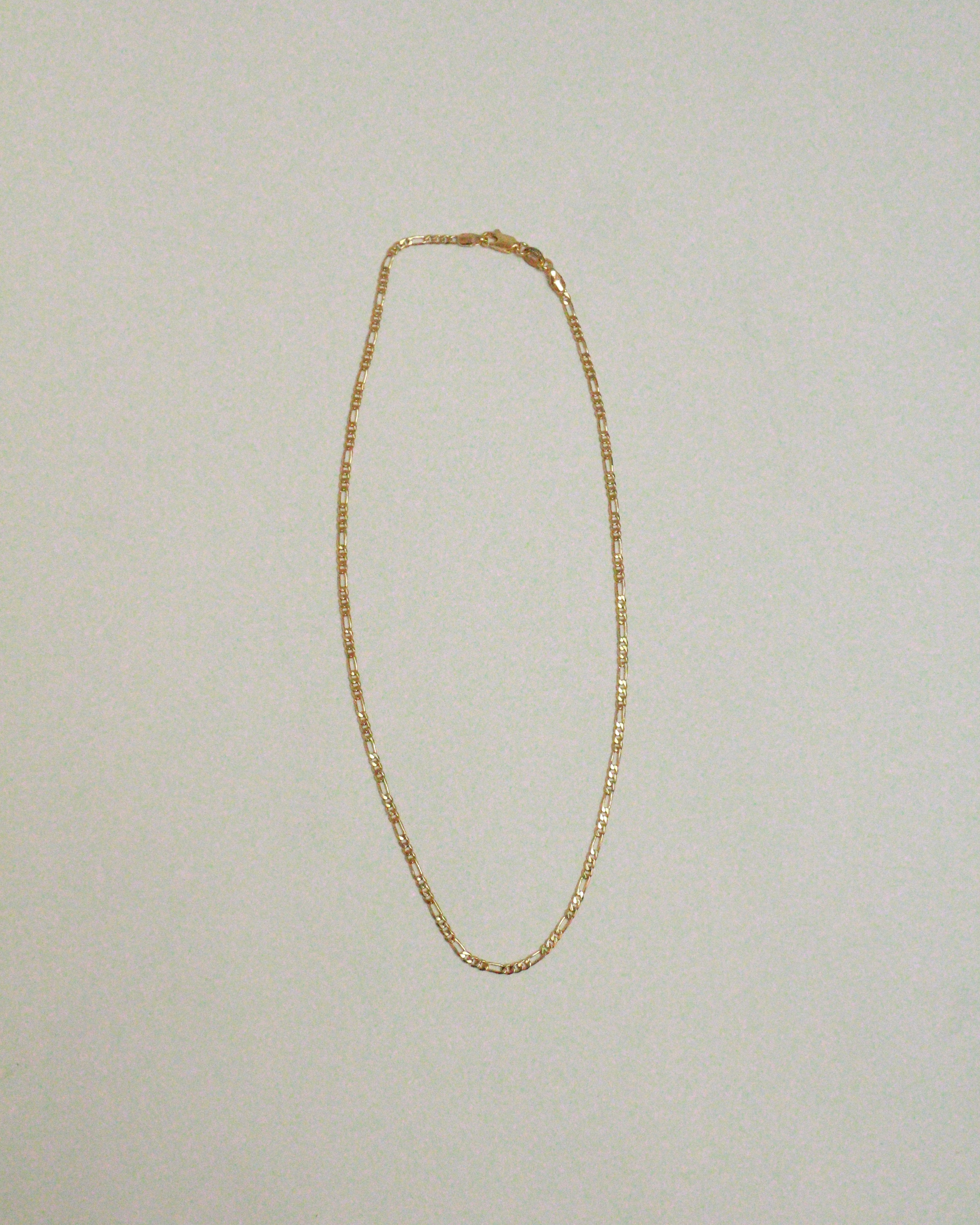 18k Gold Filled 2.5mm Flat Figaro Chain Necklace