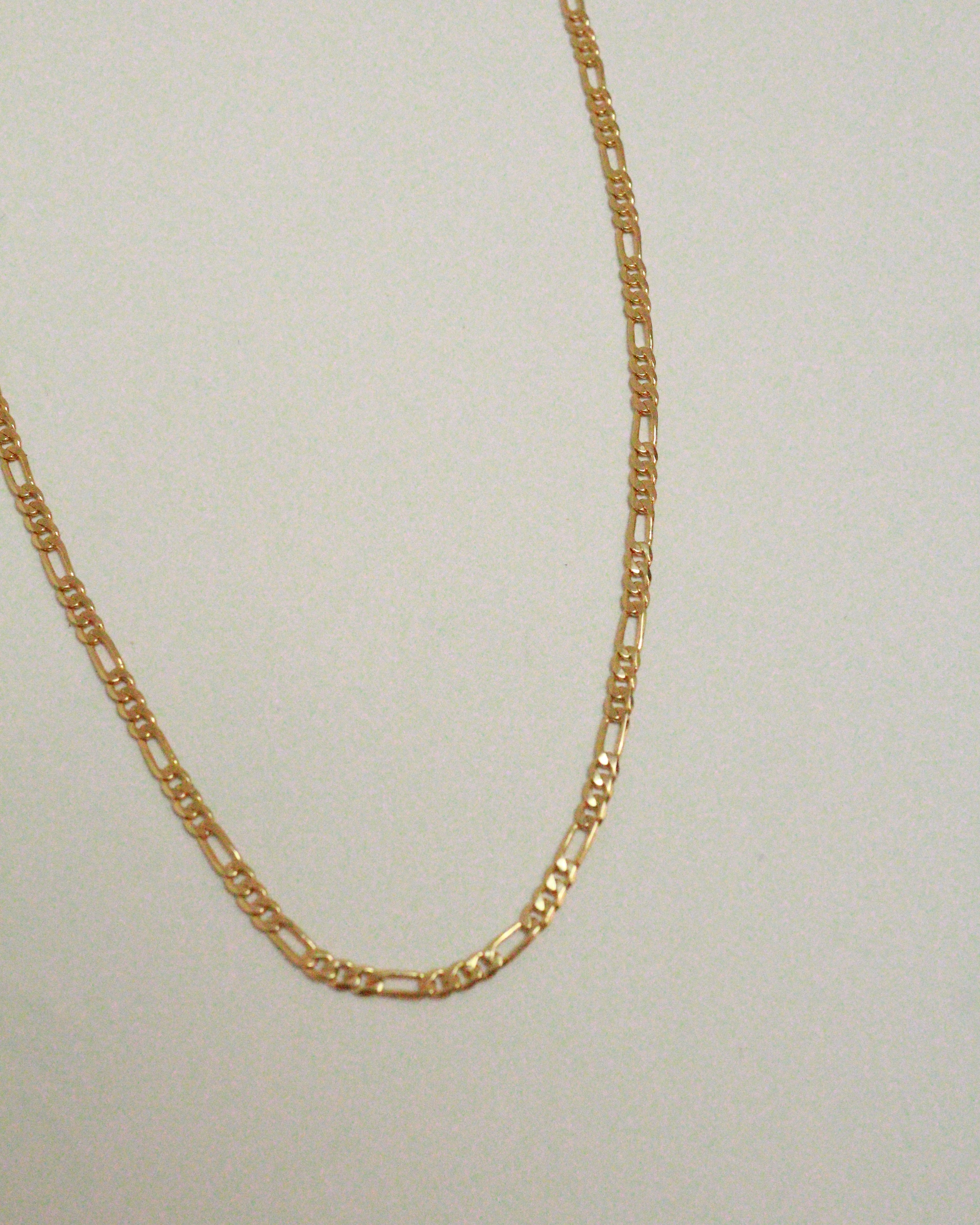 18k Gold Filled 2.5mm Flat Figaro Chain Necklace