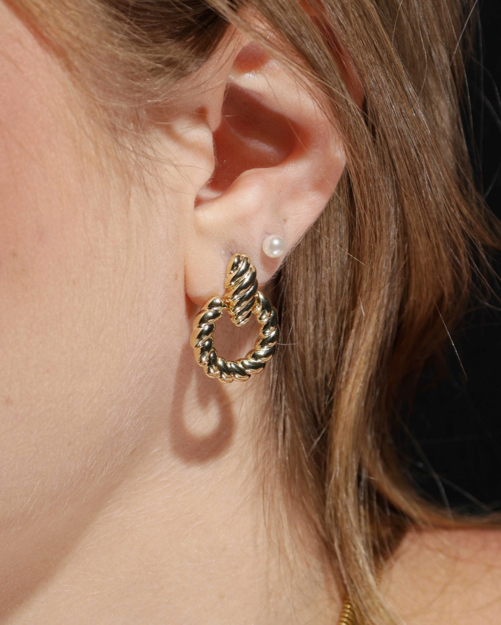 18k Gold Filled Croissant Drop Earrings