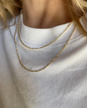 18k Gold Filled Thin Figaro Chain Necklace