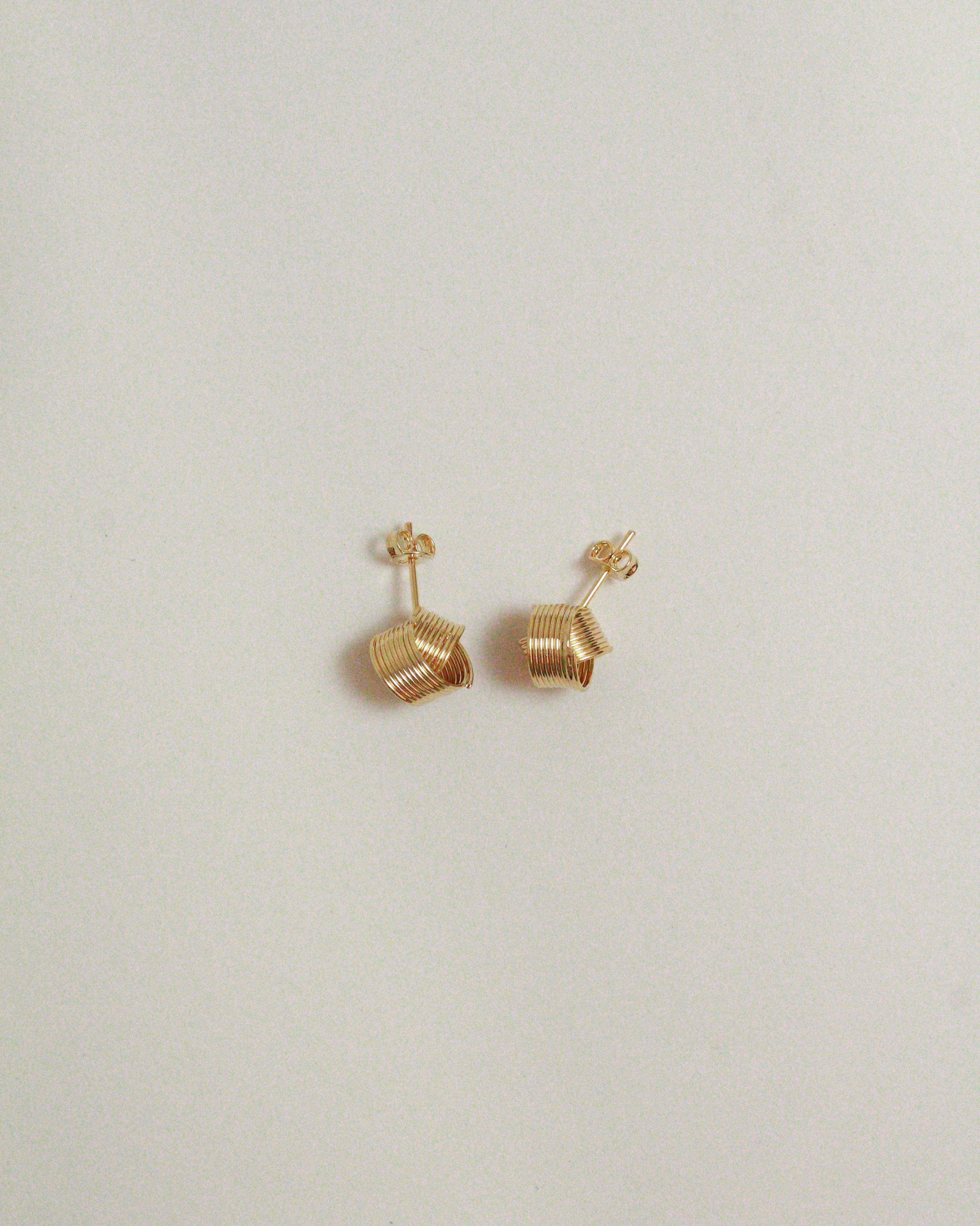 18k Gold Filled Wire Knot Stud Earrings