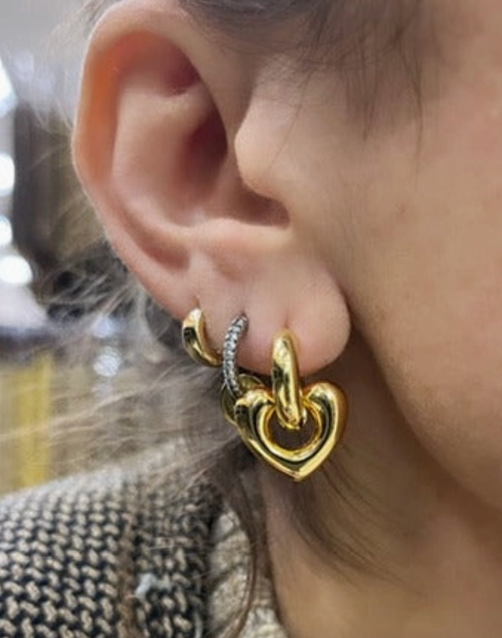 Coeur Gold-Filled Heart Huggie Earrings