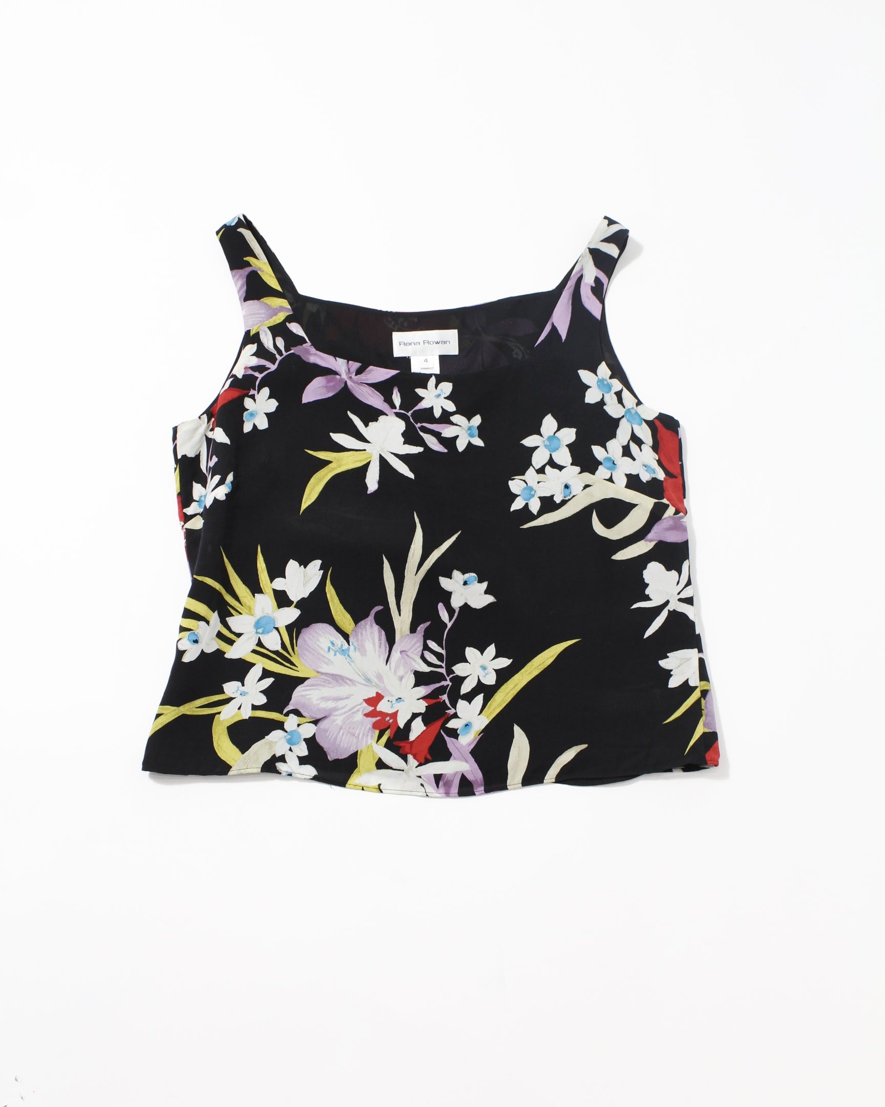 Floral Silk Sleeveless Vintage Top