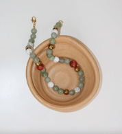 Haze Jade, Howlite, Carnelian, Glass Necklace