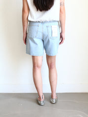 High Rise Denim Shorts - Light Wash