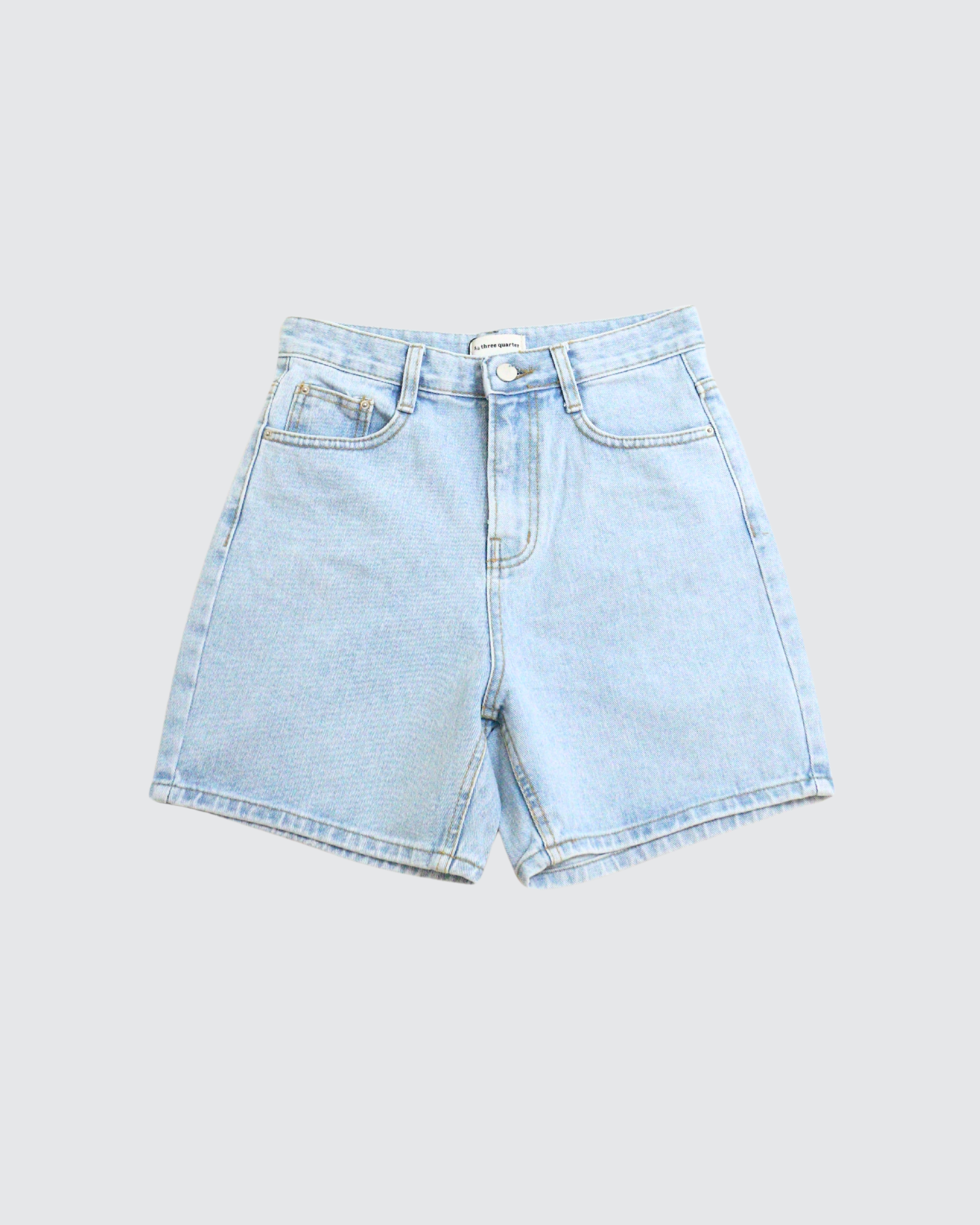 High Rise Denim Shorts - Light Wash