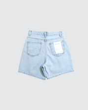 High Rise Denim Shorts - Light Wash