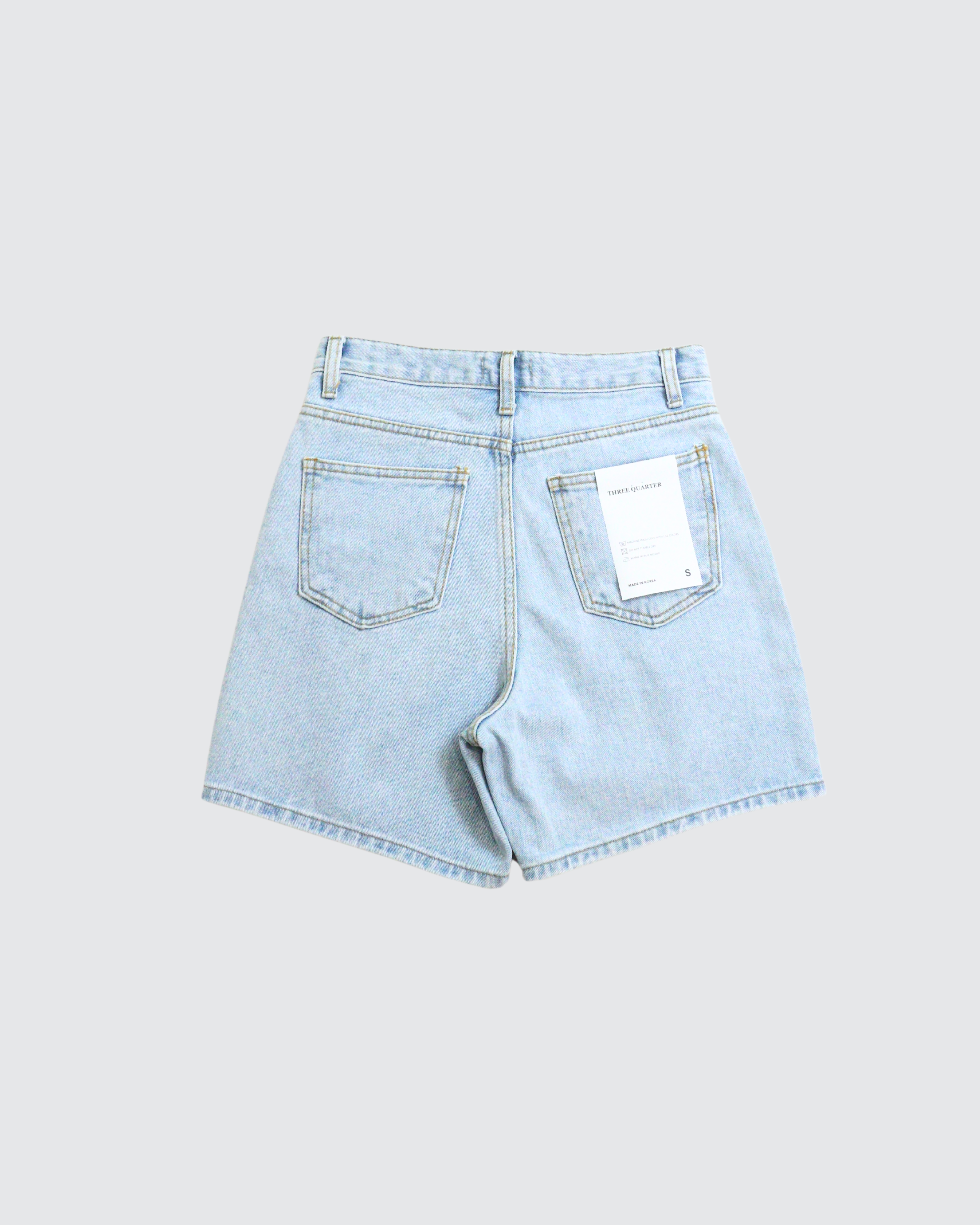 High Rise Denim Shorts - Light Wash