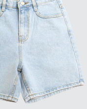 High Rise Denim Shorts - Light Wash