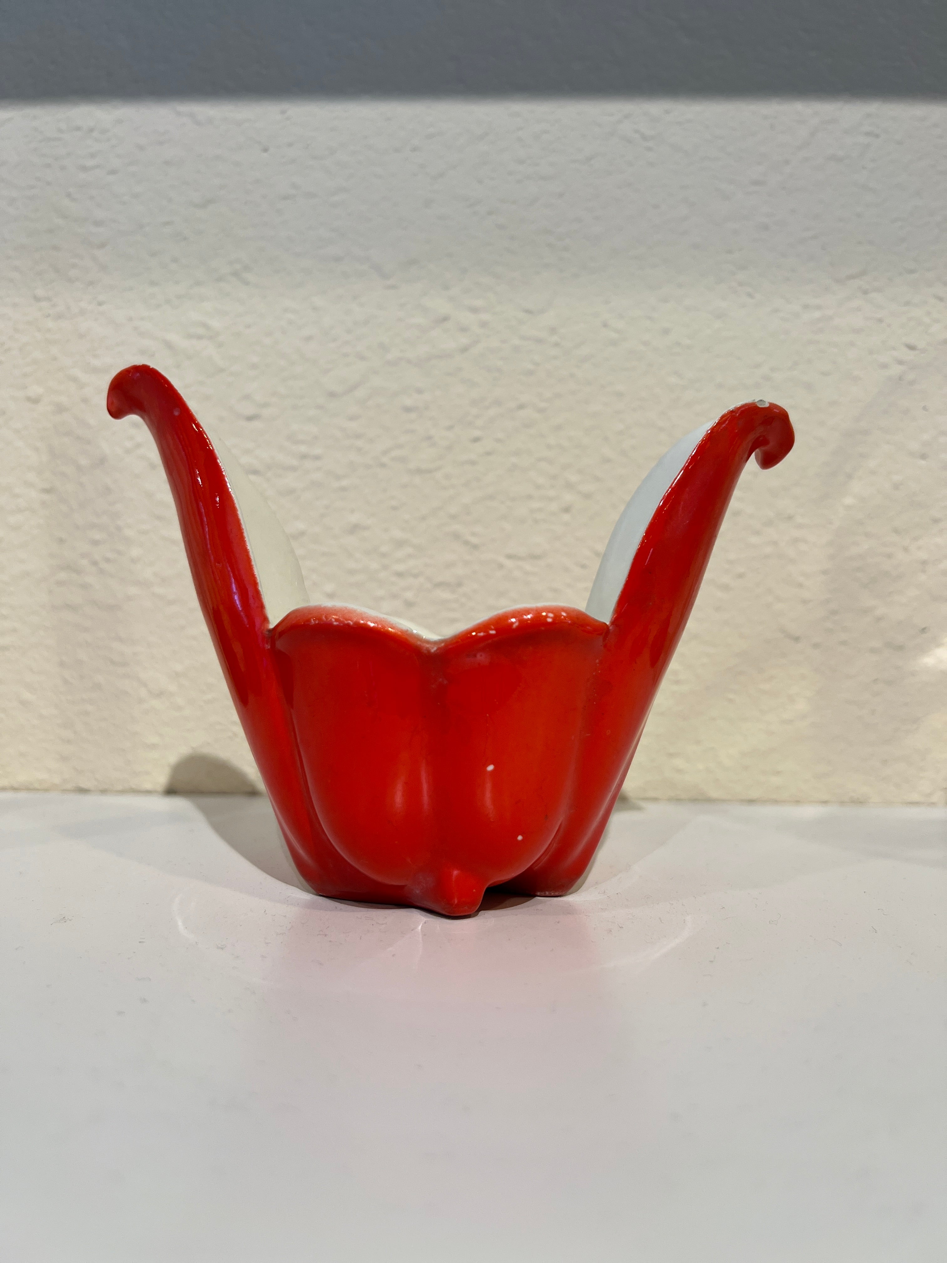 Vintage Red Flare Pot Vase