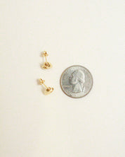 18k Gold Mini Uneven Heart Stud Earrings