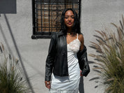 Moto Zip Front Leather Jacket