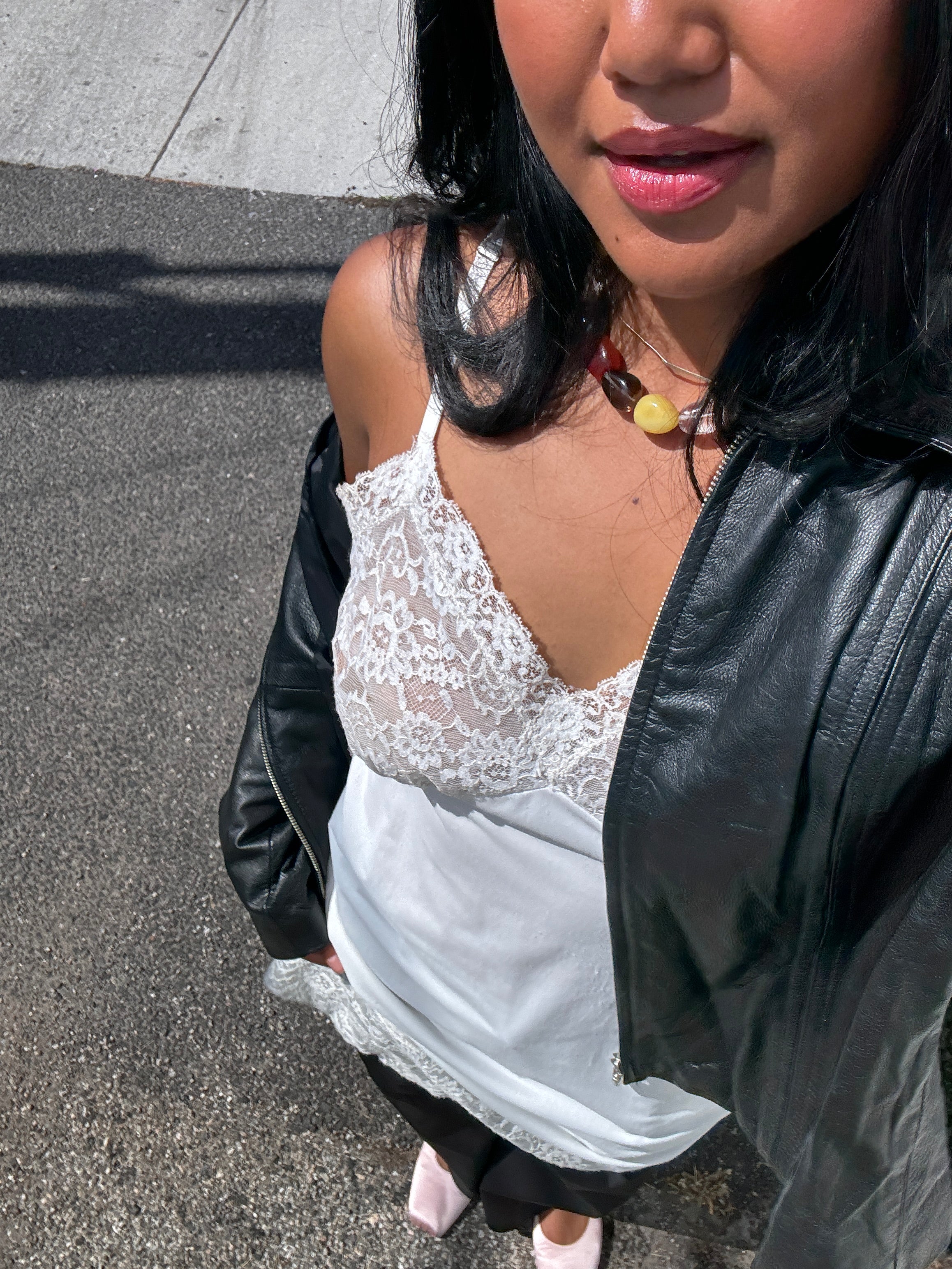 Moto Zip Front Leather Jacket