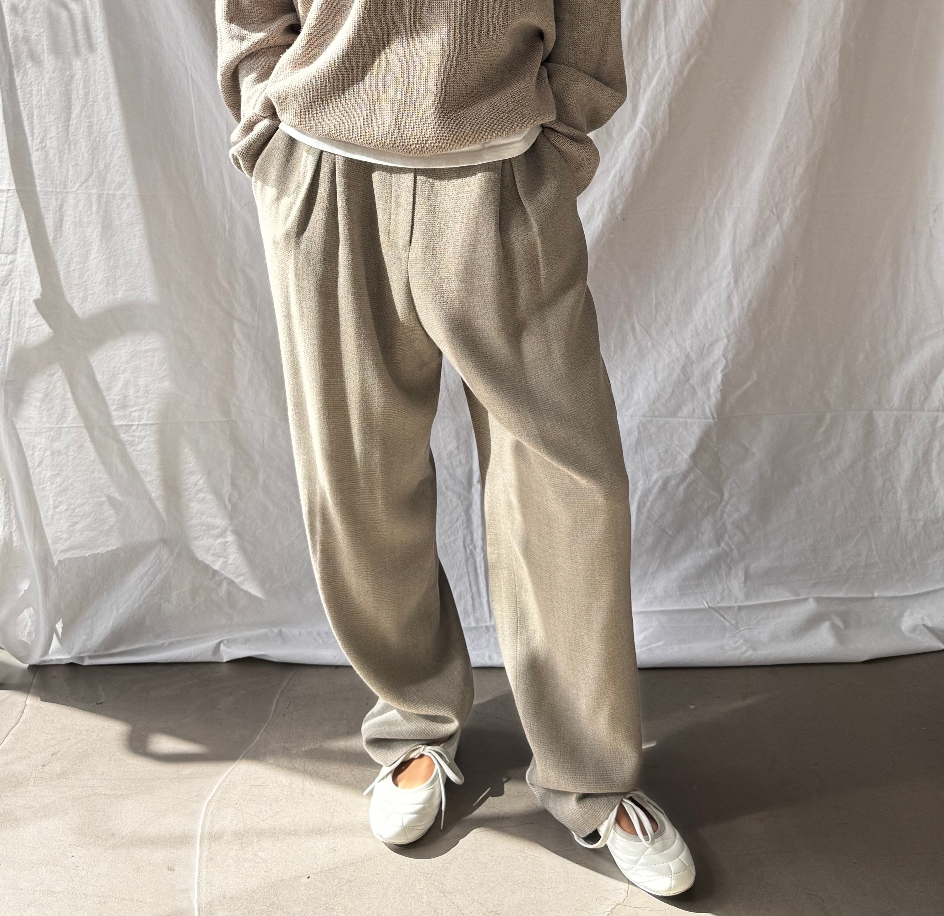 Oat Pleated Trouser Pants
