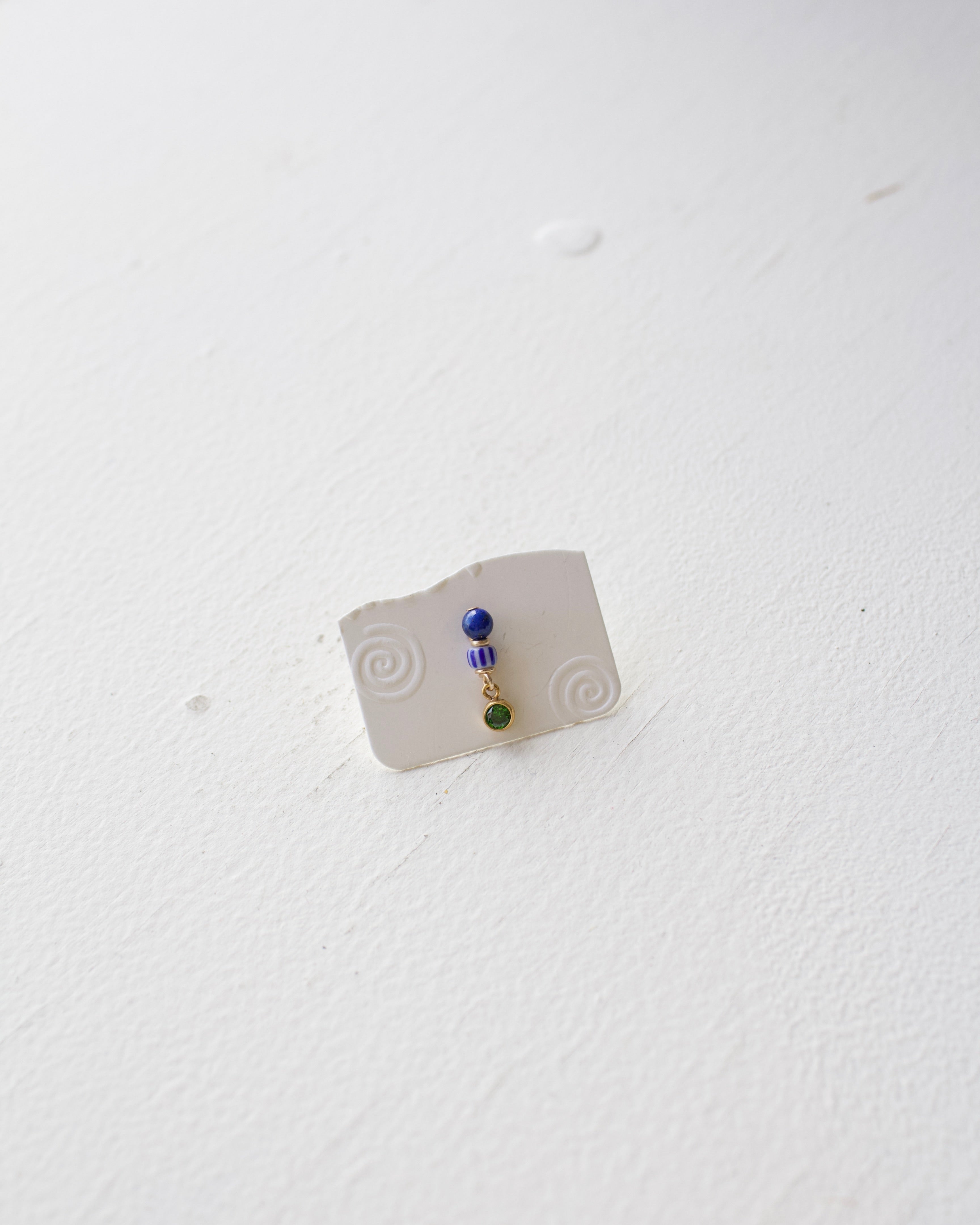 Pigment Single Earring - Blue Ghana Bead