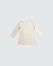 Ribbed Boat Neck 3/4 Sleeve Top