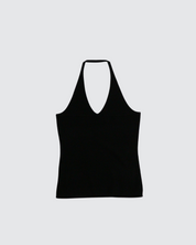 Ribbed Wool Blend Halter Top