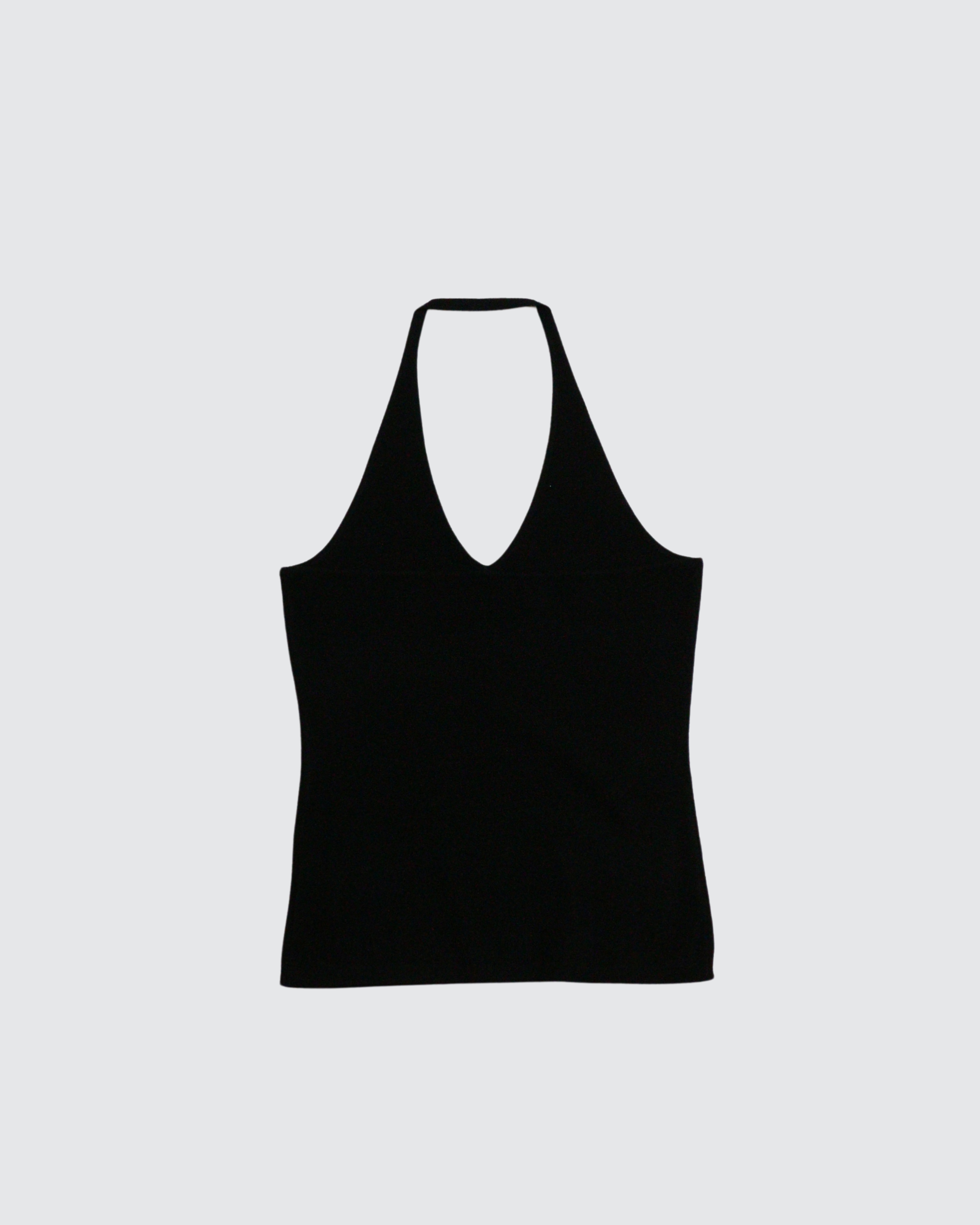 Ribbed Wool Blend Halter Top