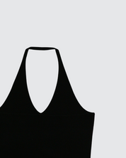 Ribbed Wool Blend Halter Top