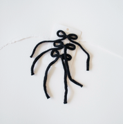 Angora Knit Ribbon Bow Hair Clips Set