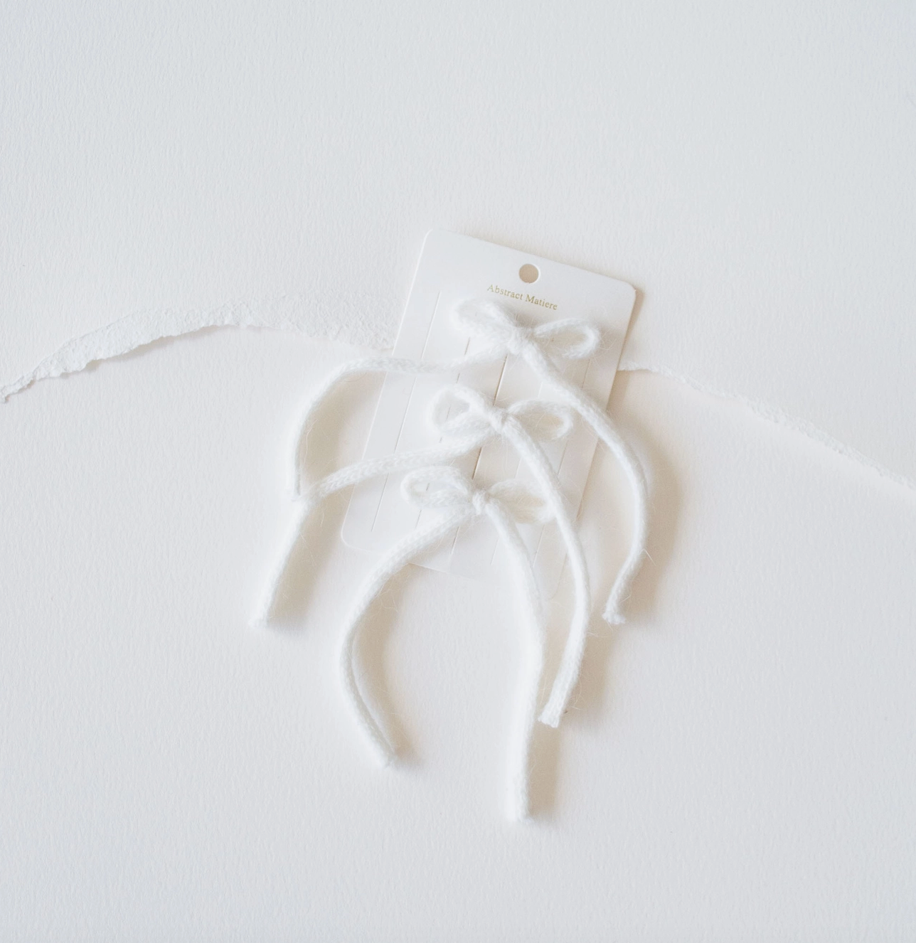 Angora Knit Ribbon Bow Hair Clips Set