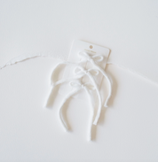 Angora Knit Ribbon Bow Hair Clips Set