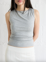 Kaia Sleeveless Top Heather Grey Mod Ref Clothing