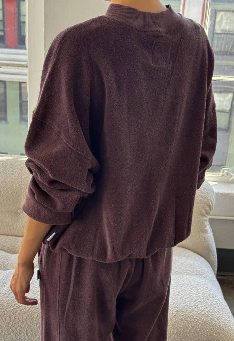 Cotton Terry Daisy Long Sleeve Top