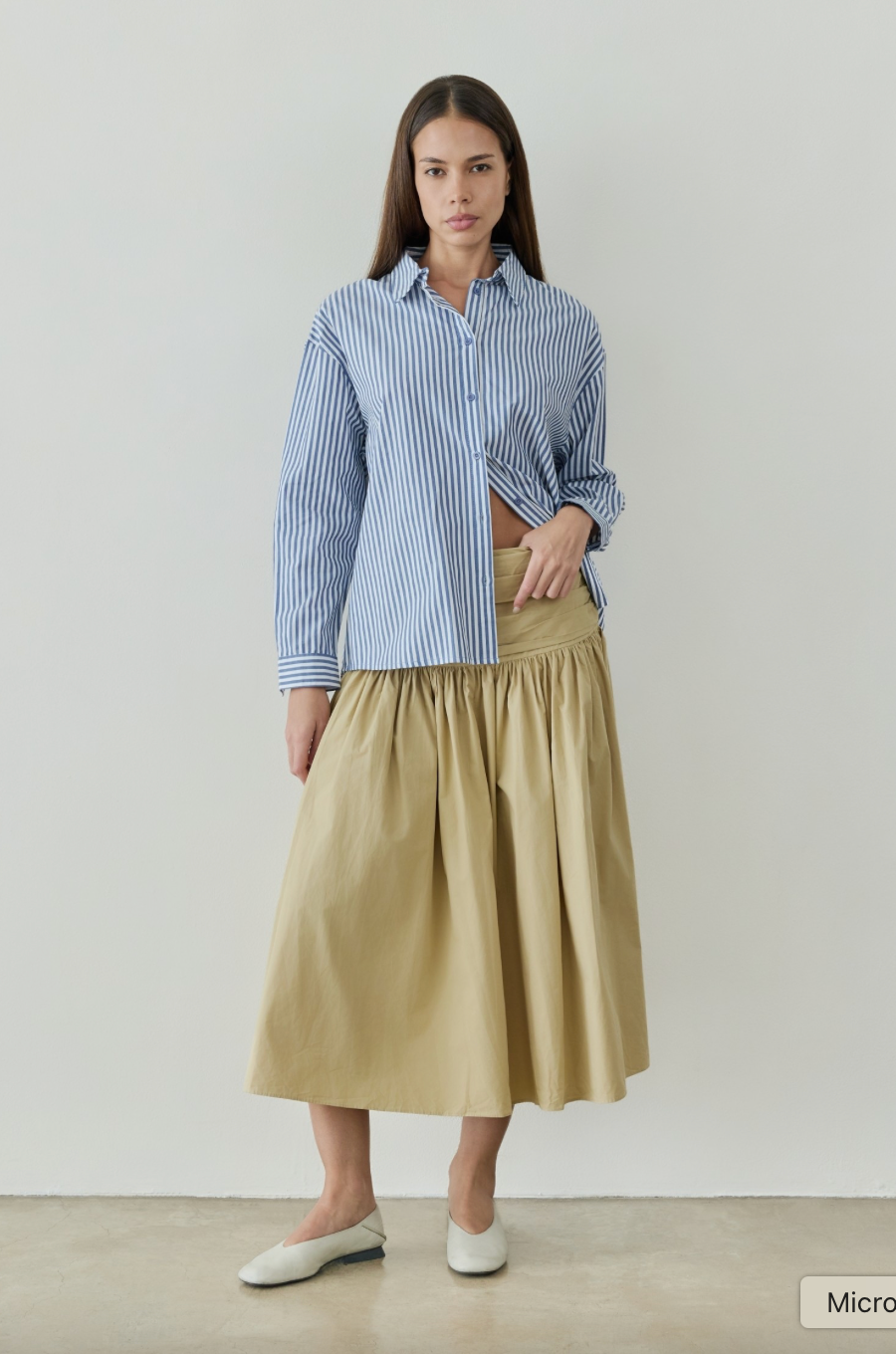 Mariana Ruched Waist A-Line Midi Skirt