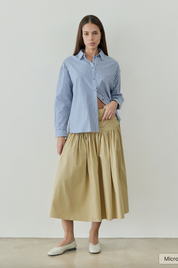 Mariana Ruched Waist A-Line Midi Skirt