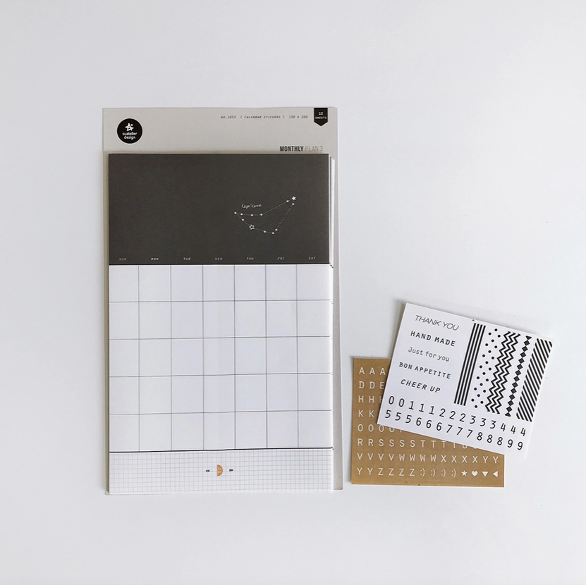 Big Size Monthly Plan Calender Sticker Set