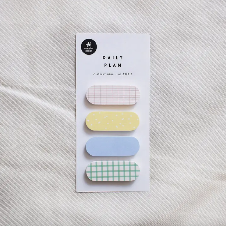 Daily Plan Oval Sticky Notes - Spring Prints