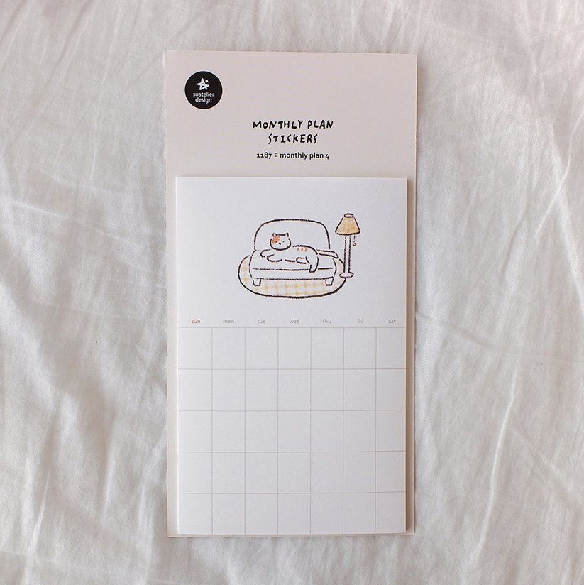 Cat Monthly Plan Calendar Sticky Notepad