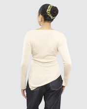 Shirred Side Asym Knit Top