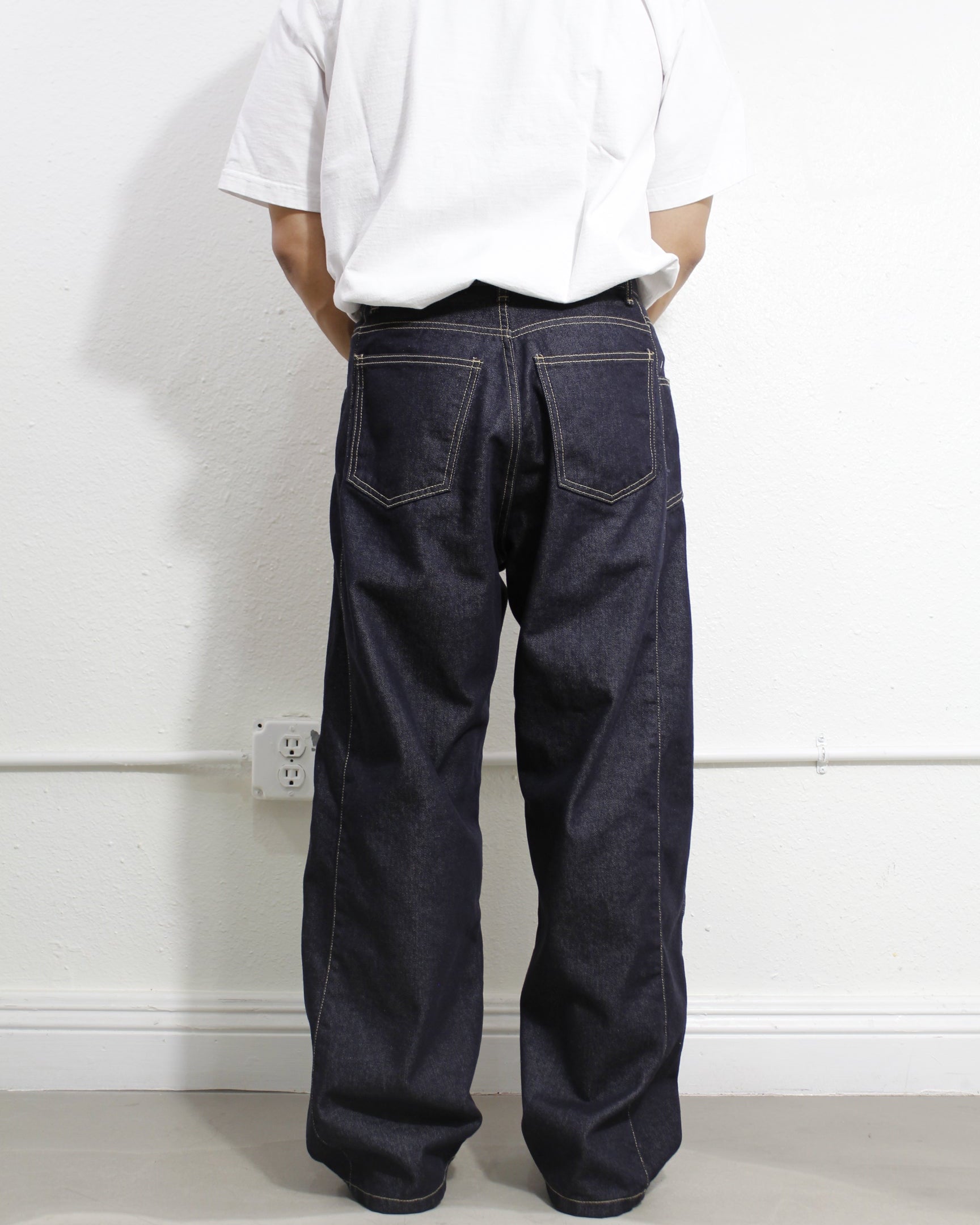 Side Pocket Dark Denim Back