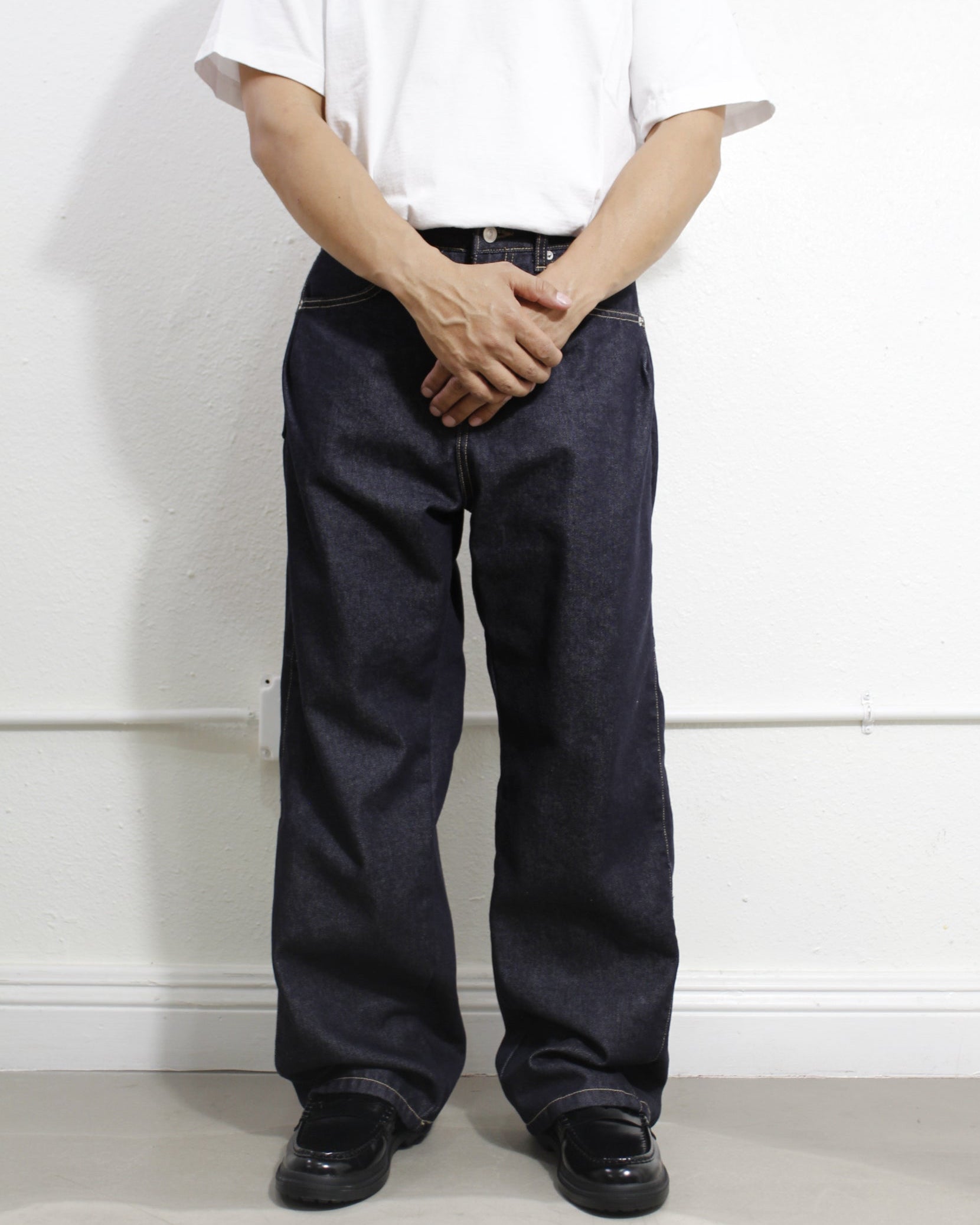 Side Pocket Dark Denim Front