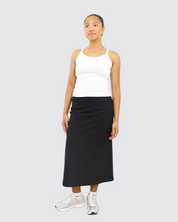 Denim Midi Skirt Black