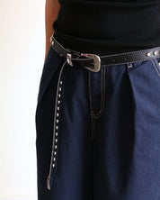 Studded Leather Western Belt