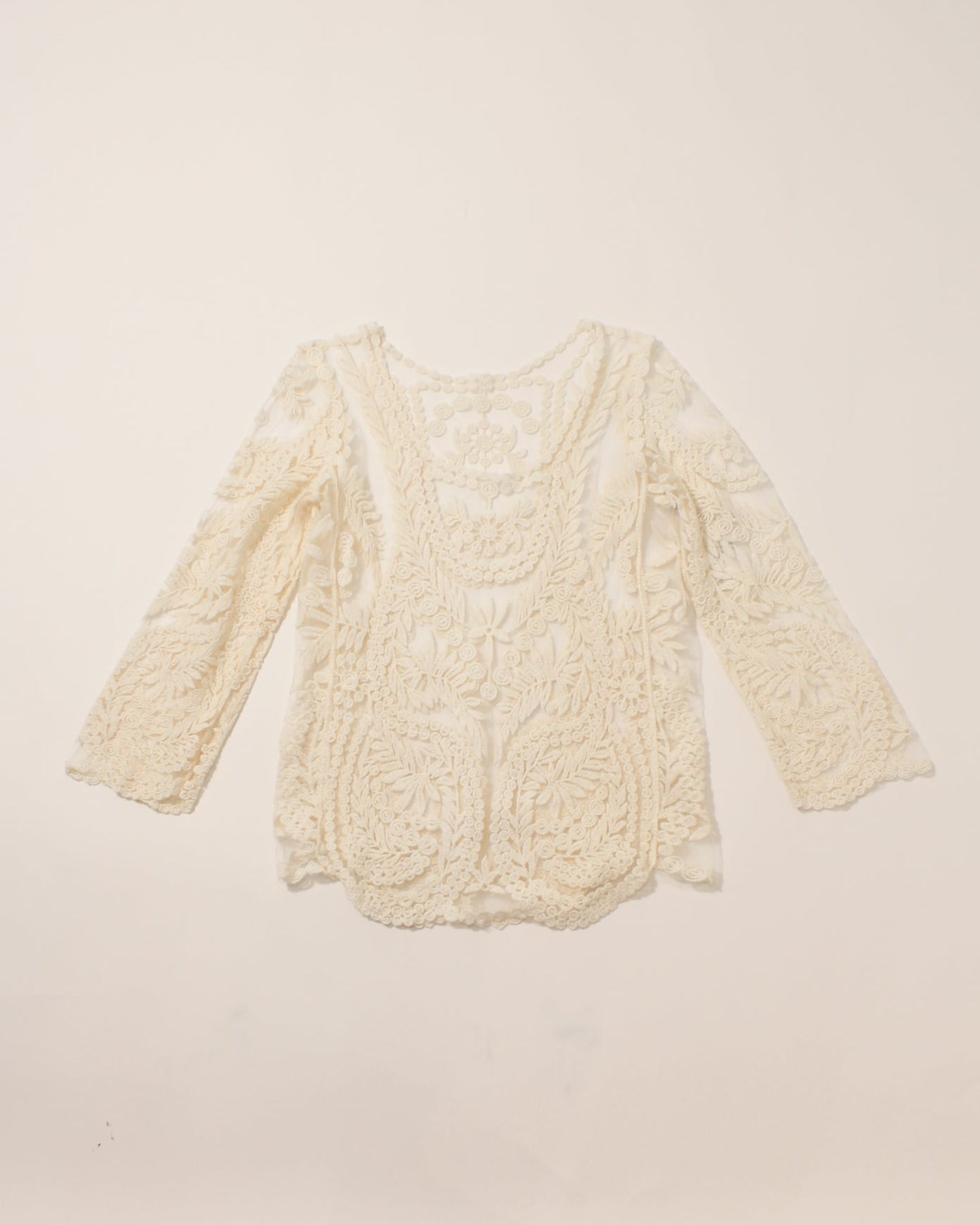 Vintage Crochet Long Sleeve Top