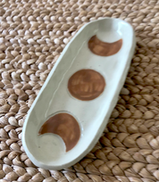 Skies For Miles - Moon Phase Dish Tray - Tan Glaze