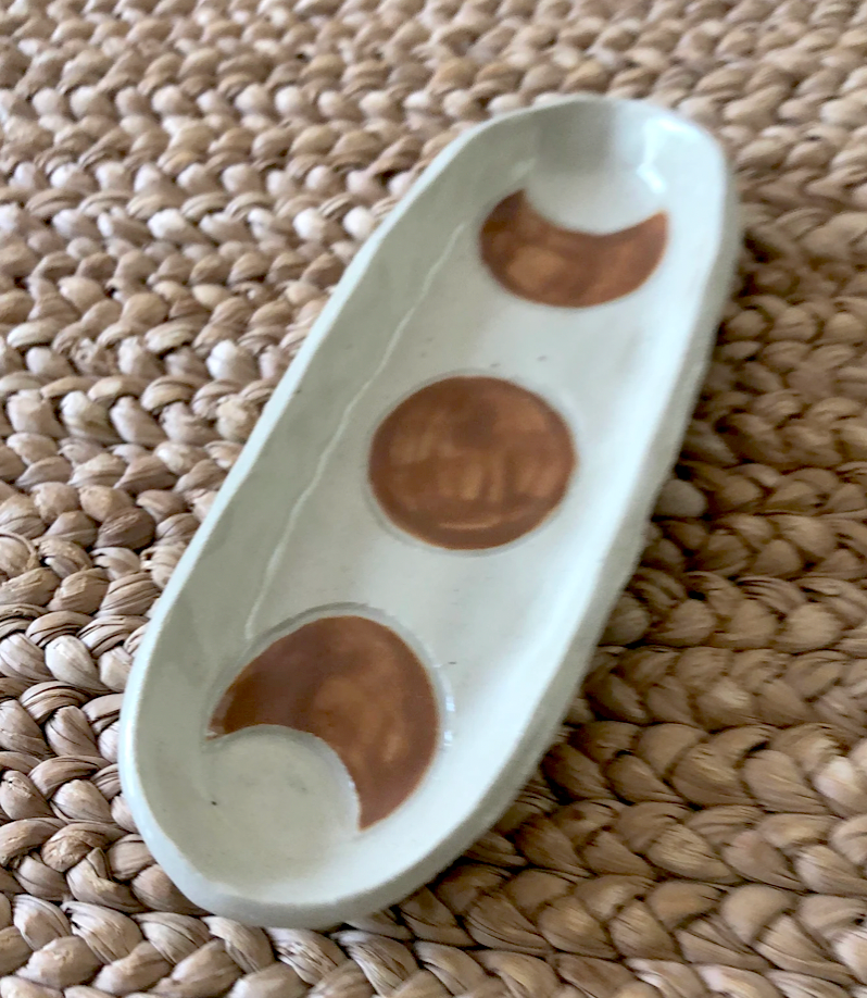 Skies For Miles - Moon Phase Dish Tray - Tan Glaze