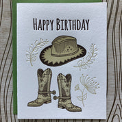 Happy Birthday Cowboy Blank Card