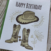 Happy Birthday Cowboy Blank Card