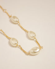 18k Gold Filled Spaced Baroque Pearl Bracelet