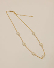 18k Gold Filled Spaced Baroque Pearls Necklace