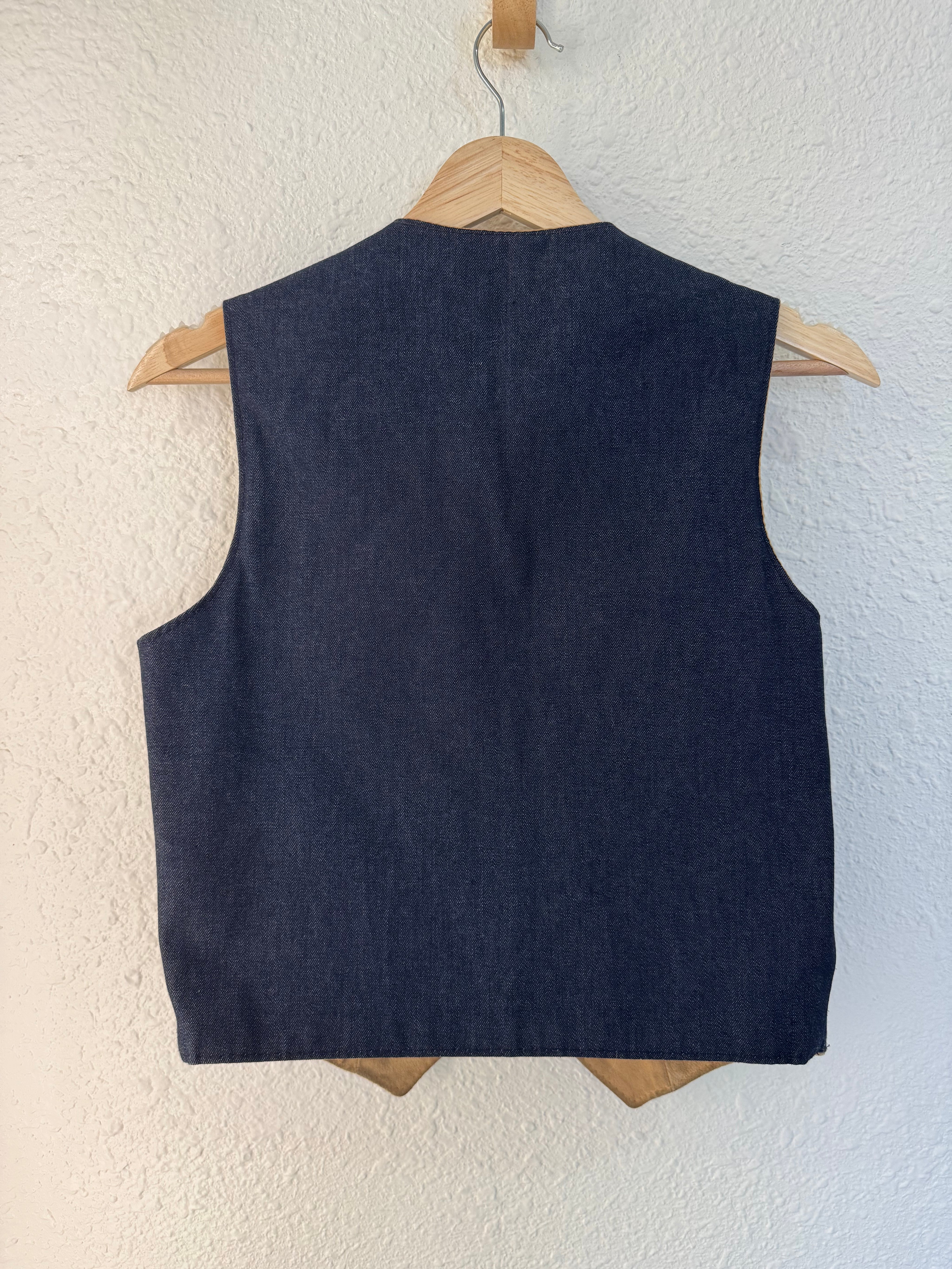 Vintage Reversible Leather Denim Vest