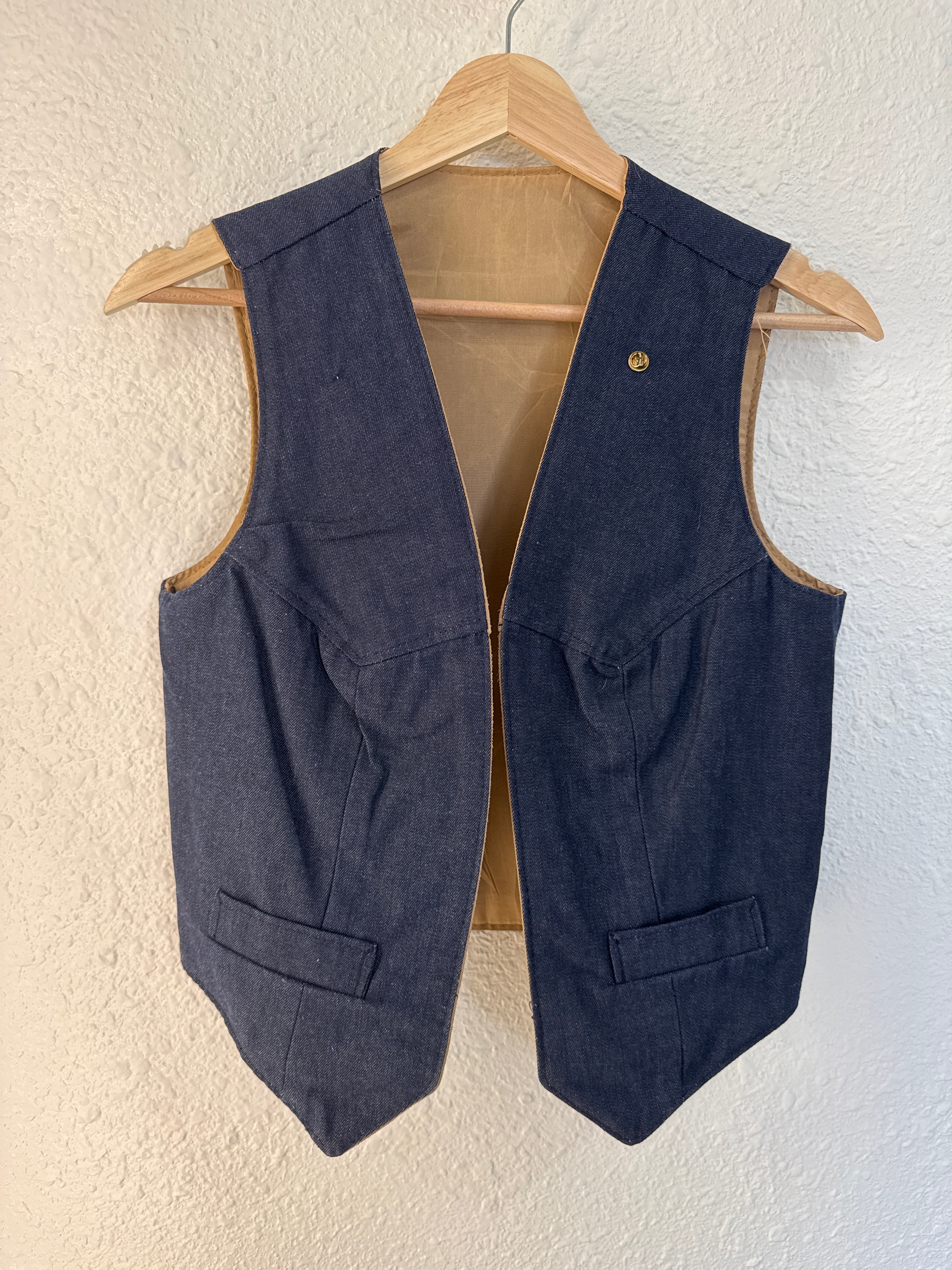 Vintage Reversible Leather Denim Vest