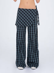 Nocturne Plaid Overskirt Trouser Pants