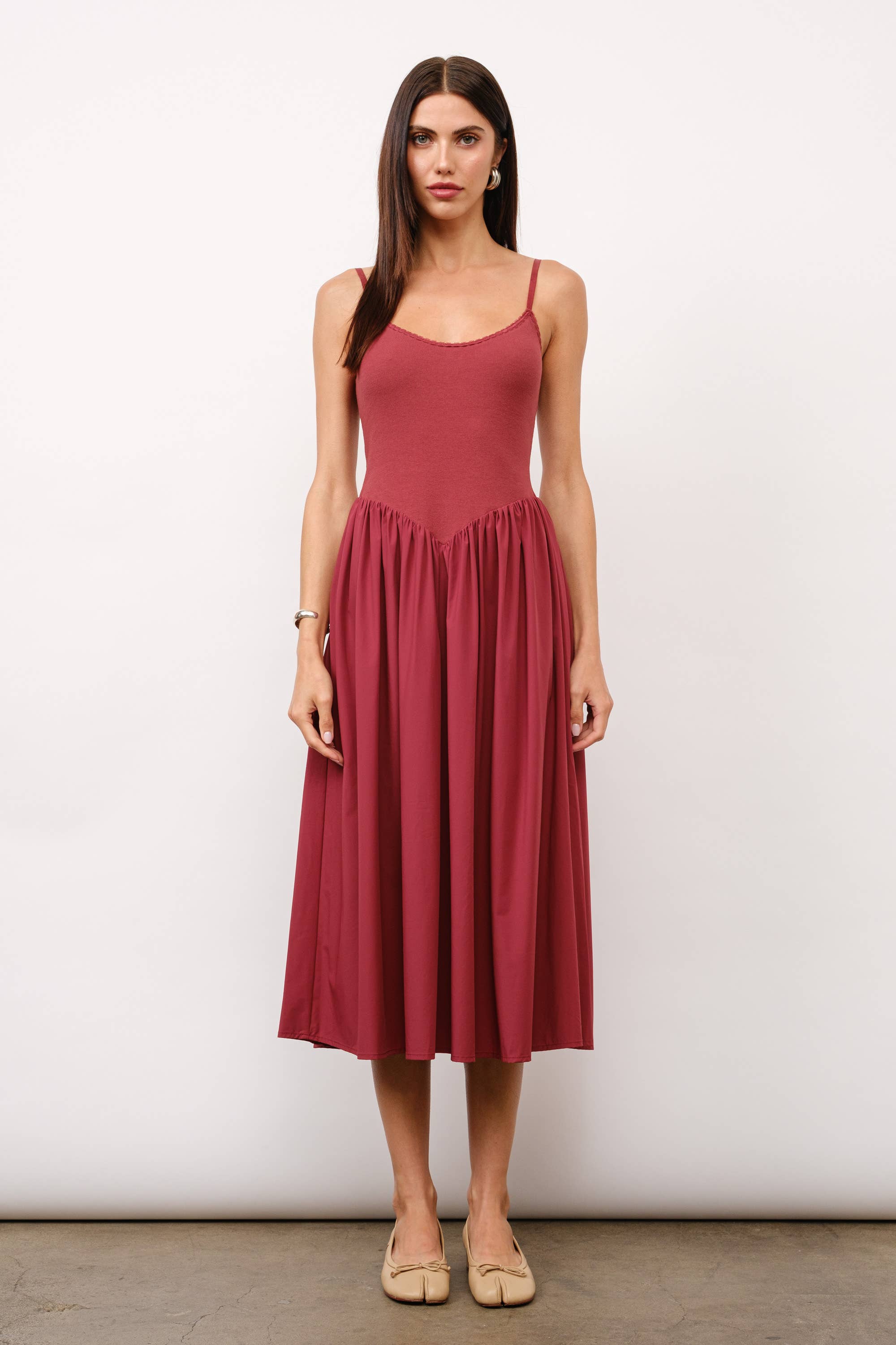 Chloe Contrast Rib Midi Dress