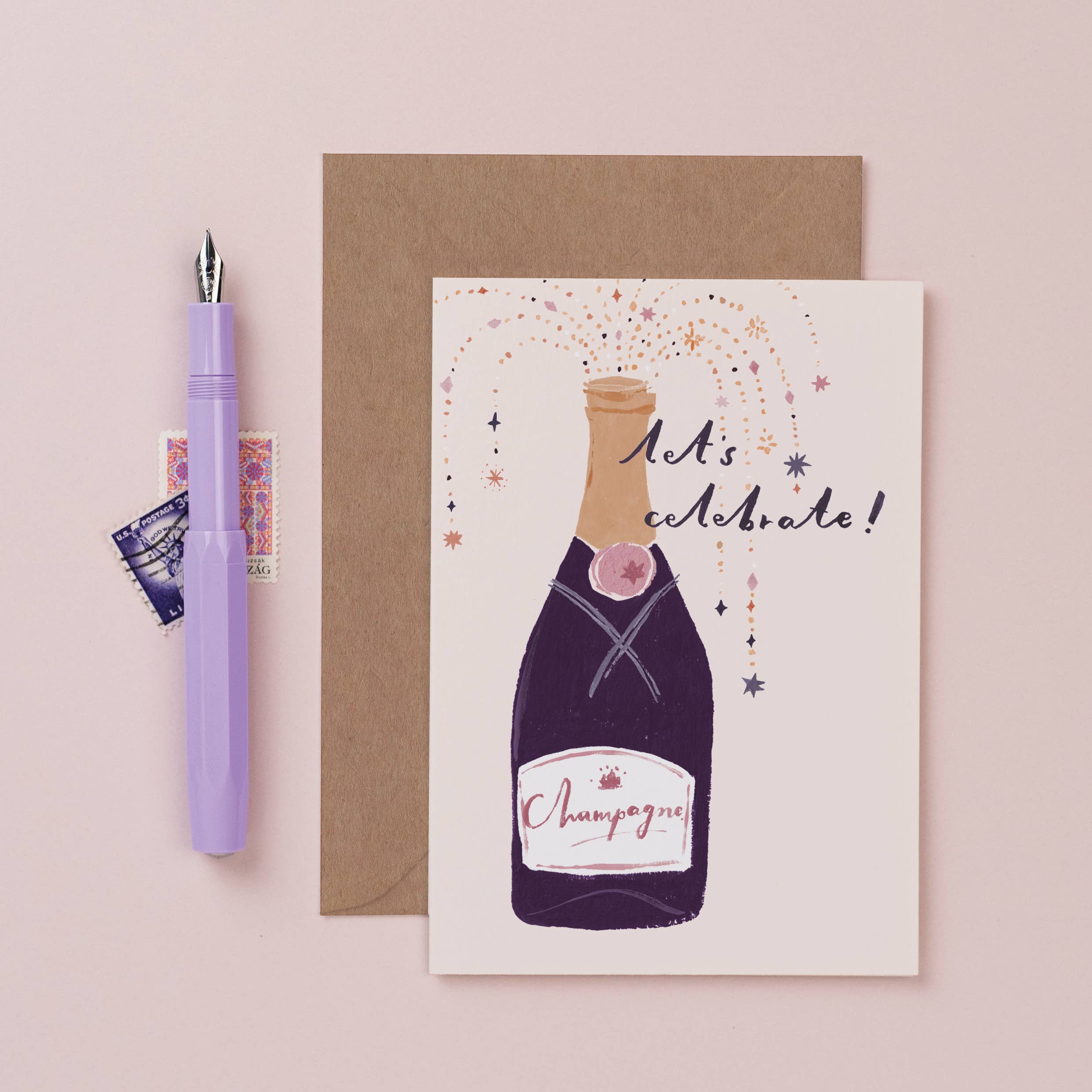Champagne Celebrate Blank Card